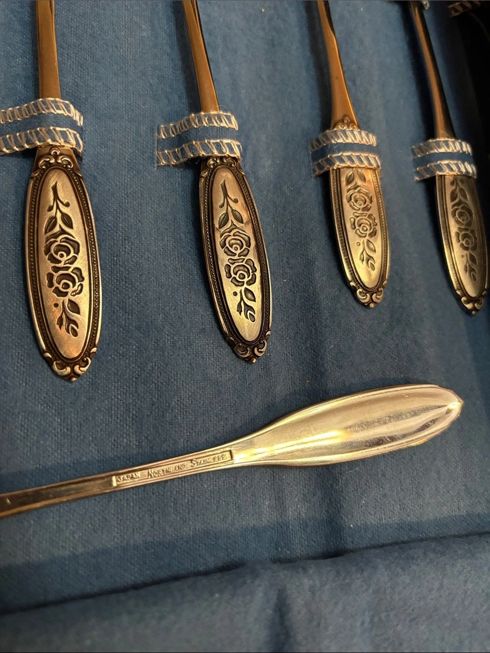 Vintage Northland Japanese stainless Fork Set with case flatware